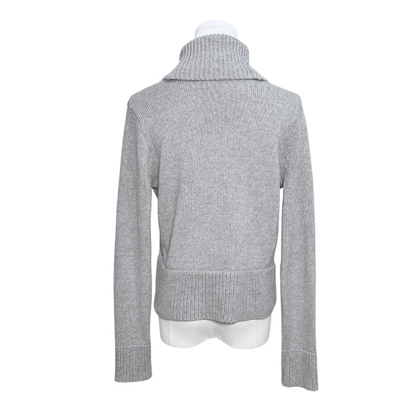 Ralph Lauren Chaps Gray Shawl Collar Single Button Cardigan Medium Preppy - Picture 2 of 5